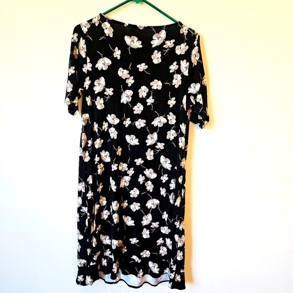 J. Jill Womens Black Floral Short Sleeve Dress Size small - Picture 5 of 6